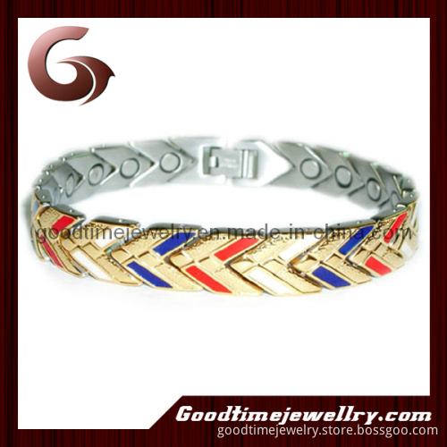 Bright Stainless Steel Magnetic Bracelet (GSB-176)